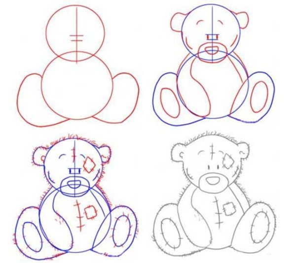Поэтапное рисование медведя