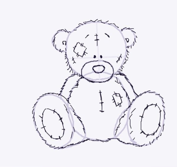 Легкие рисунки мишки