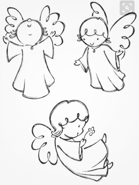 Ангелочек рисунок простой