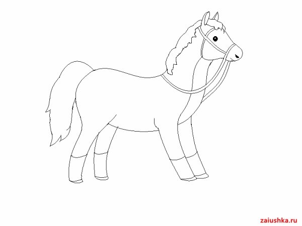 Лошадка трафарет для рисования