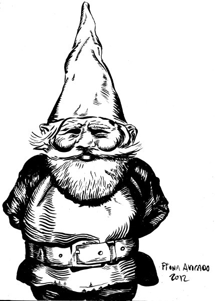 Новогодние гномики раскраска