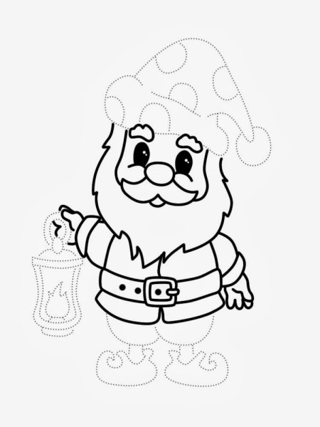 Гном раскраска для детей