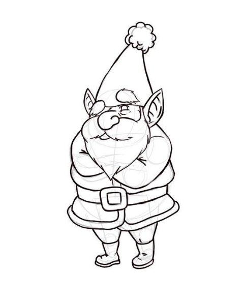 Рисунок гнома для раскрашивания
