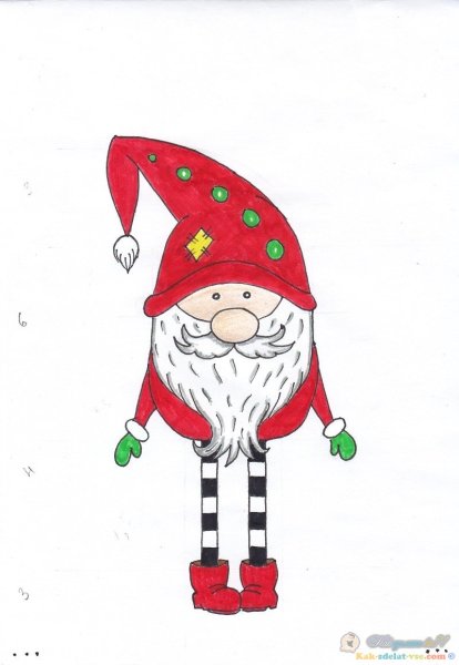 Гном карандашом