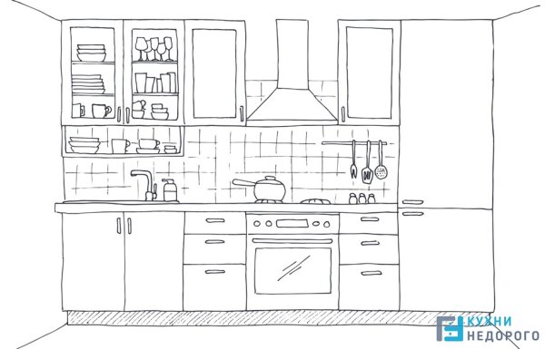 Кухонная мебель раскраска для детей
