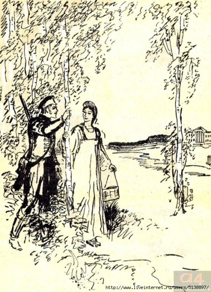 Иллюстрации к повести Пушкина барышня крестьянка