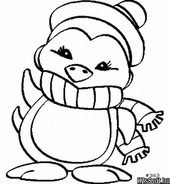 Пингвин раскраска