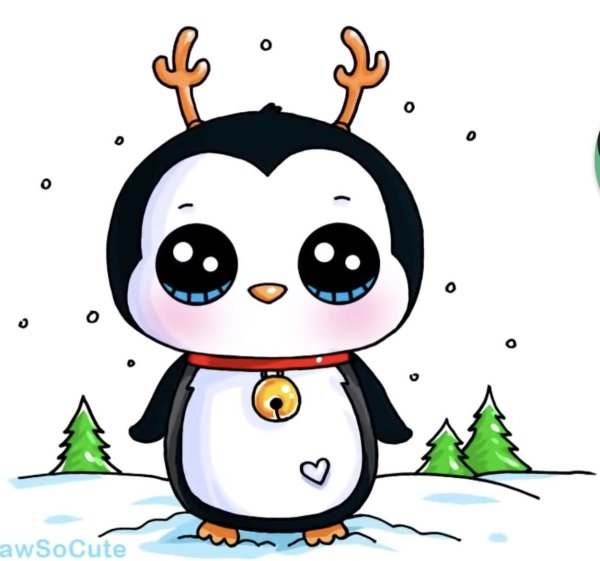 Маленькие новогодние рисунки для срисовки