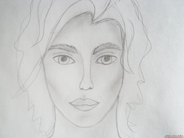 Рисунки лица девушек карандашом для срисовки легкие