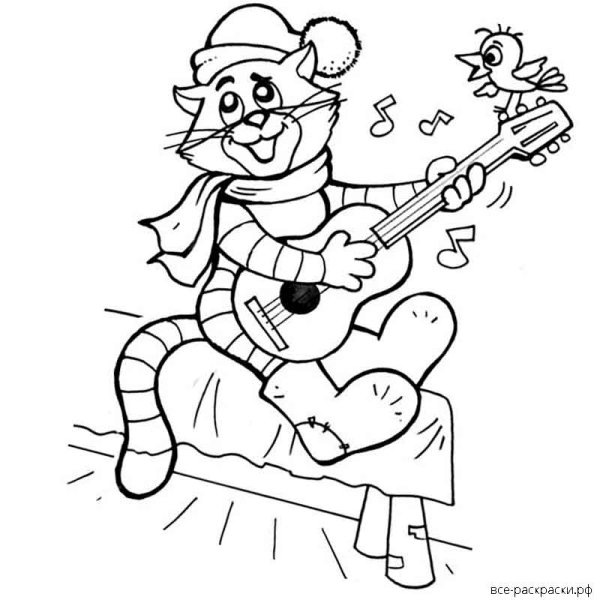 Раскраска кот Матроскин из Простоквашино