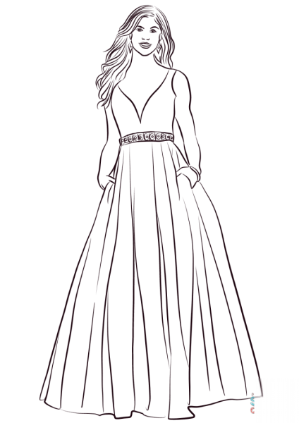Эскизы платьев карандашом для начинающих дизайнеров