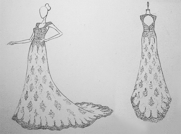 Эскиз бального платья