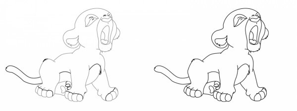 Рисунки для срисовки лёгкие Симба