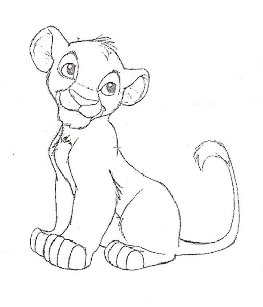 Симба карандашом