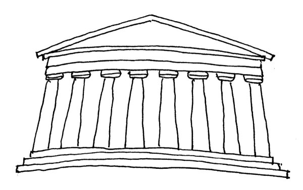 Храм древней Греции нарисова
