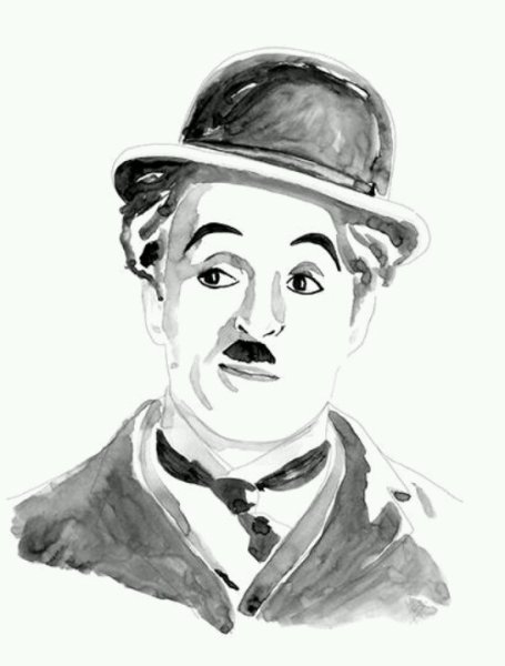 Чарли Чаплин нарисовать