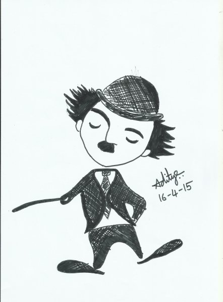 Чарли Чаплин рисунок карандашом