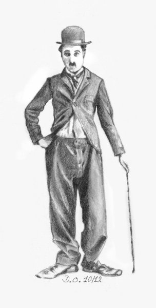 Чарли Чаплин рисунок