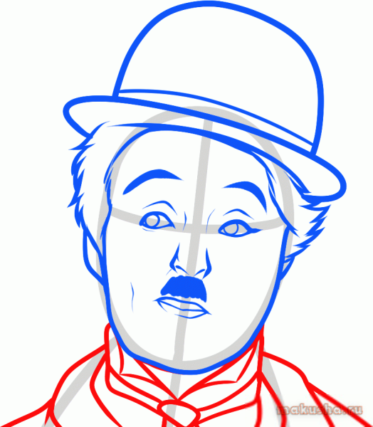 Графический рисунок Чарли Чаплина