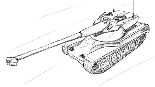 Танк карандашом AMX 50 B