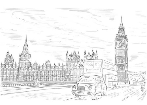 Лондон рисунок легкий