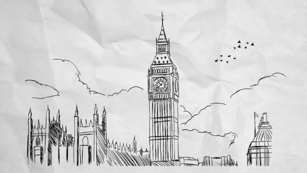 Для срисовки карандашом Лондон