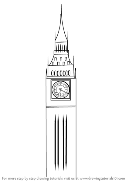 Башня Биг Бен для срисовки