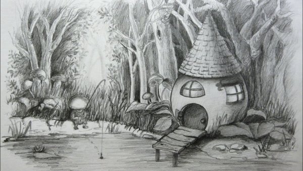 Сказочные рисунки карандашом