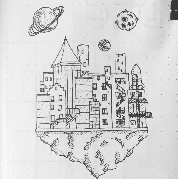 Здание будущего рисунок