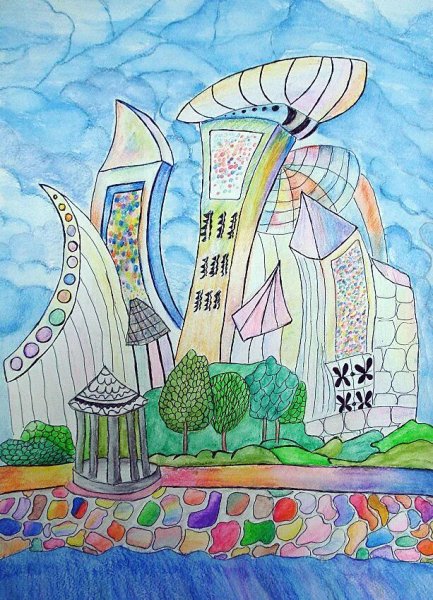 Зарисовка города будущего