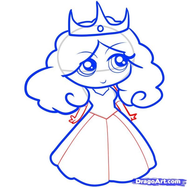 Поэтапное рисование принцессы