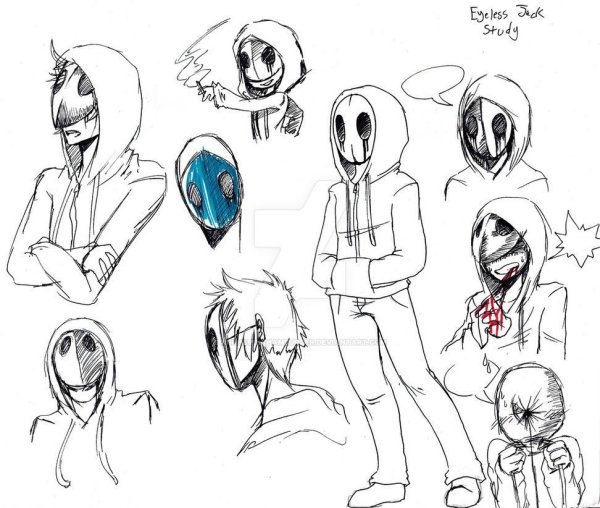 Безглазый Джек рисунки карандашом