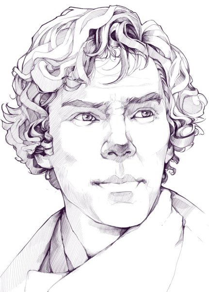 Бенедикт Камбербэтч Шерлок рисунок