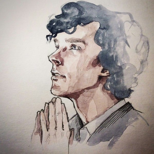 Бенедикт Камбербэтч рисунок лёгкий