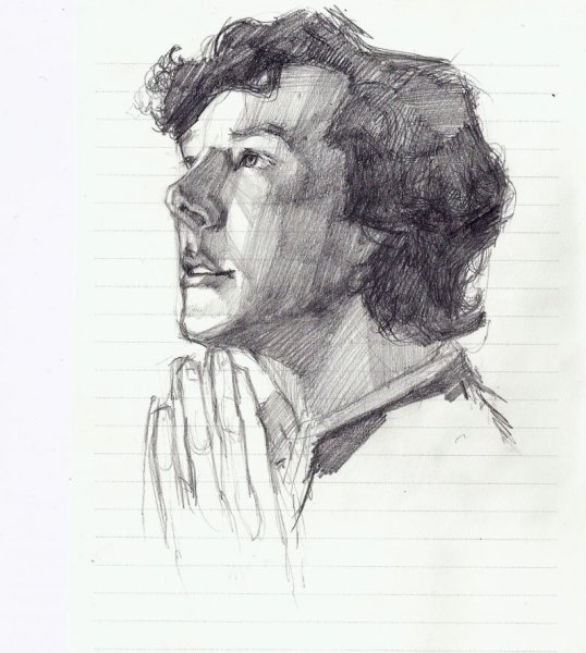 Шерлок Холмс нарисованный в полный рост