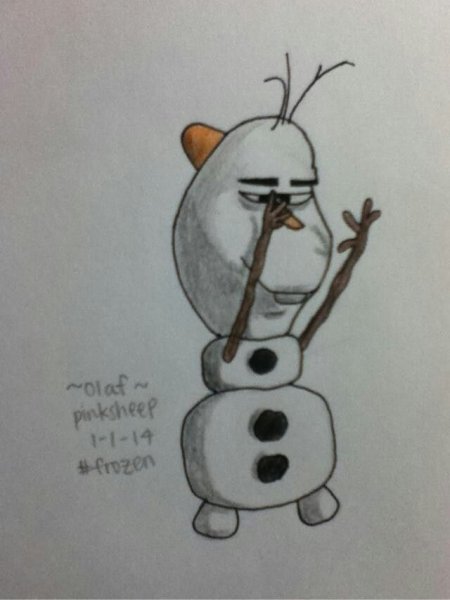 Олаф рисунок для срисовки