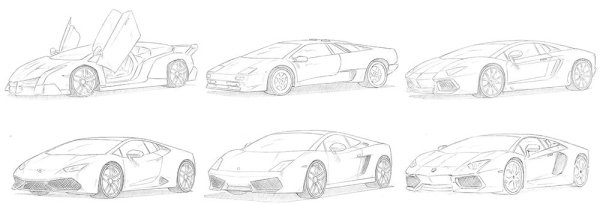 Ламборджини Хуракан рисунок пошагово