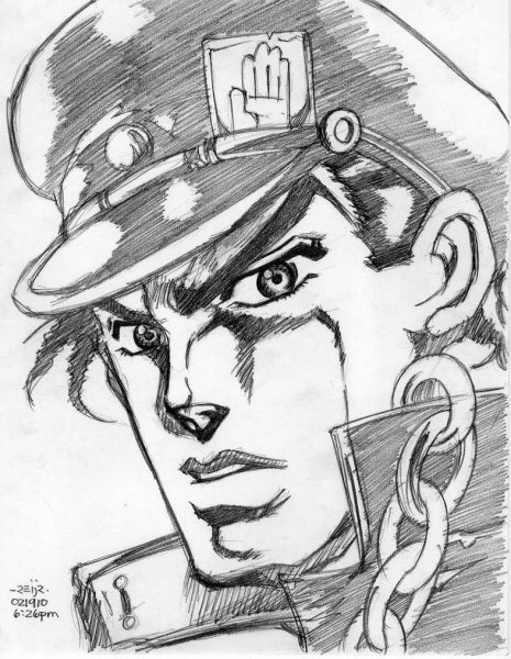 Джоджо рисунок Джотаро