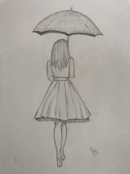 Рисунки карандашом лёгкие девушки