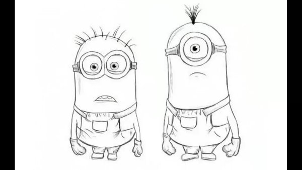Миньоны рисунок карандашом для срисовки