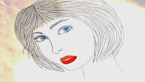 Лицо девушки рисунок для детей 8