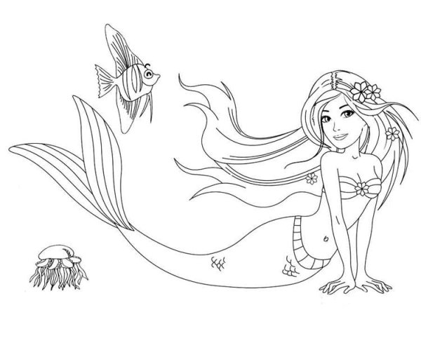 Русалка рисунок карандашом для детей