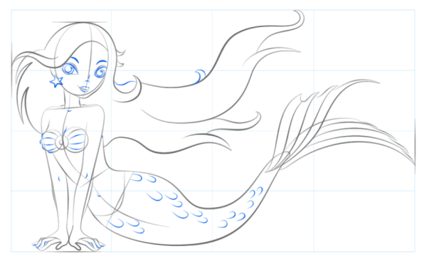 Нарисовать русалку