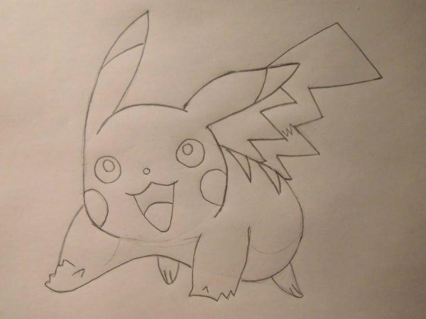 Пикачу карандашом
