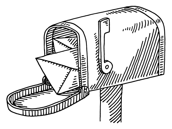 Нарисованный почтовый ящик