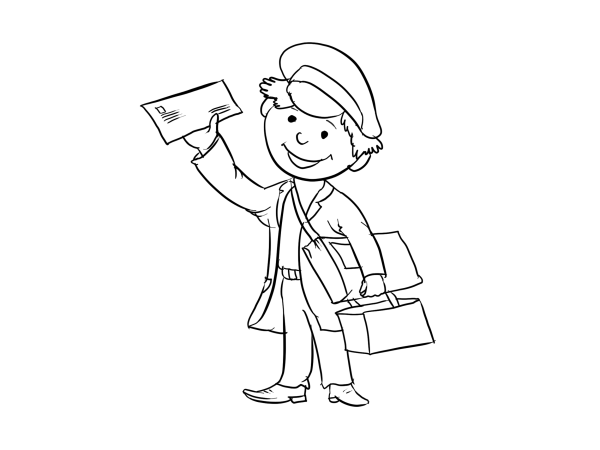 Раскраска почтальон