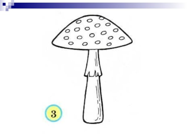 Мухомор карандашом для детей