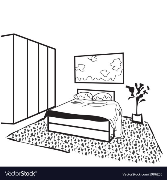 Спальня раскраска