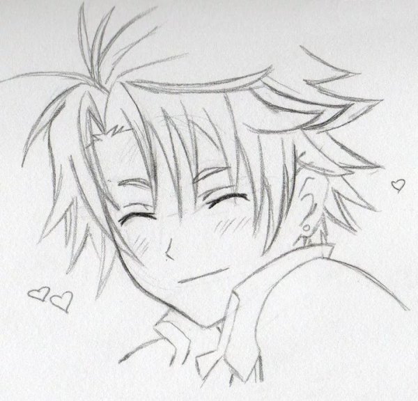 Аниме мальчики карандашом