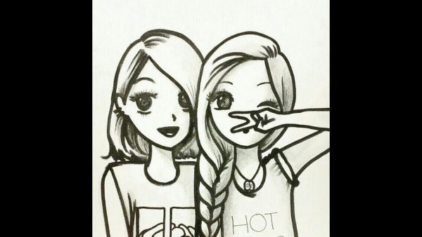 Рисунок для лучшей подруги легкий для срисовки